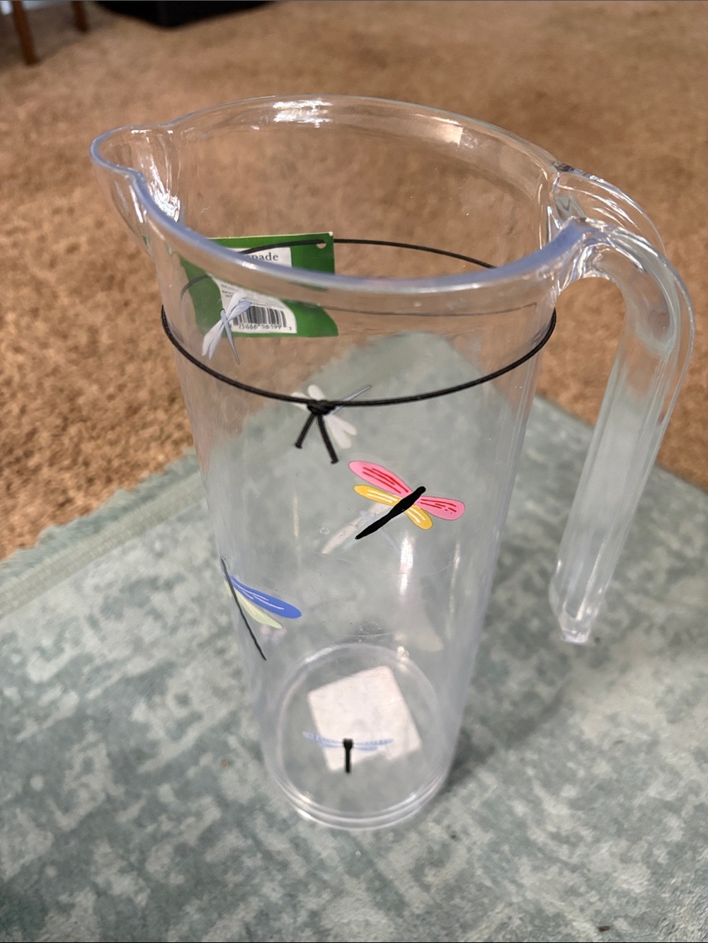 Kate Spade Clear Dragonfly Acrylic Pitcher NWT